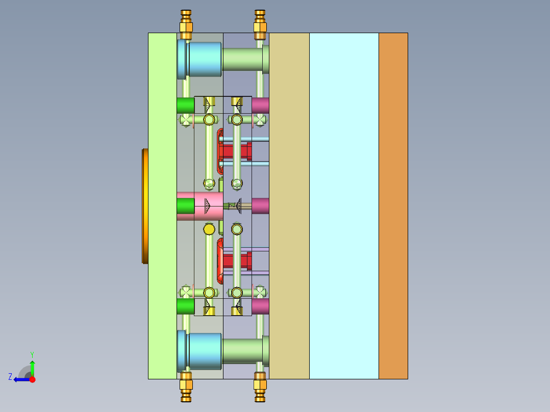 苹果手机后壳注塑模具右视图