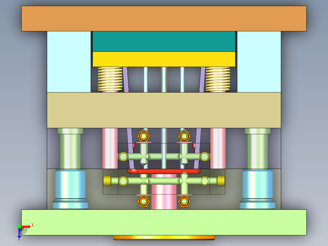 苹果手机后壳注塑模具俯视图