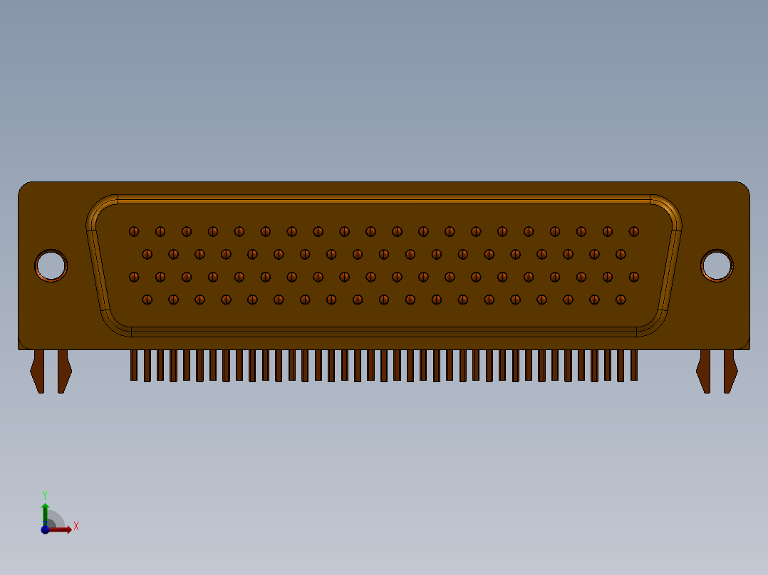 D Sub HD 直角公头 78 针前视图