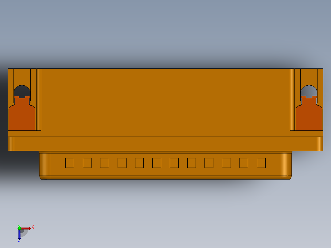 D Sub HD 直角公头 78 针俯视图