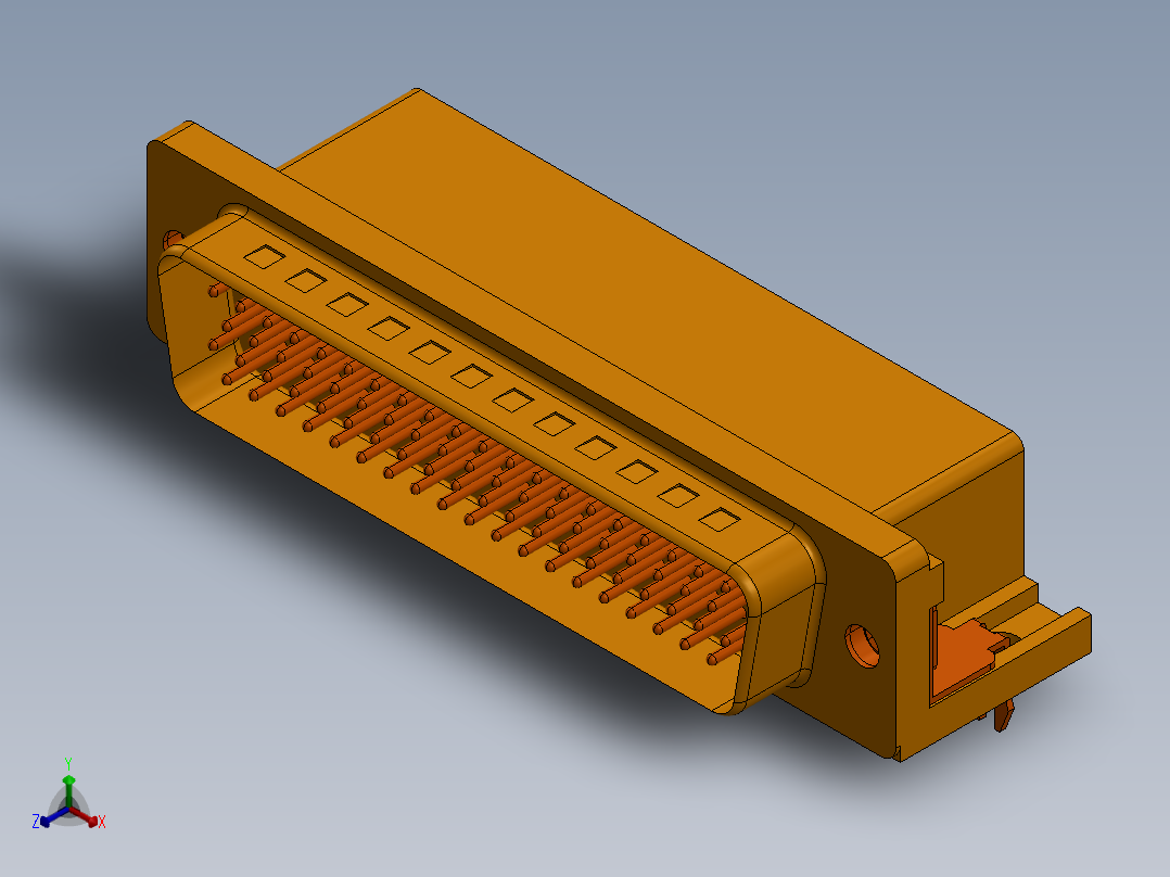 D Sub HD 直角公头 78 针正等轴测图