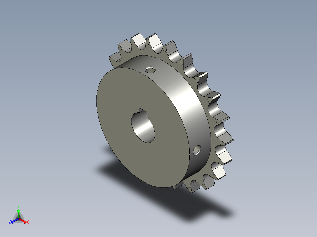 08A系列马达链轮DSFB08AB-21-18正等轴测图