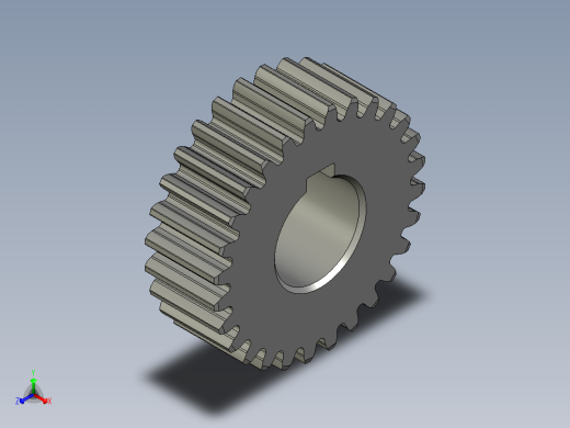 直齿轮斜齿轮_GEAKB10-28-10-A-12N-1正等轴测缩略图