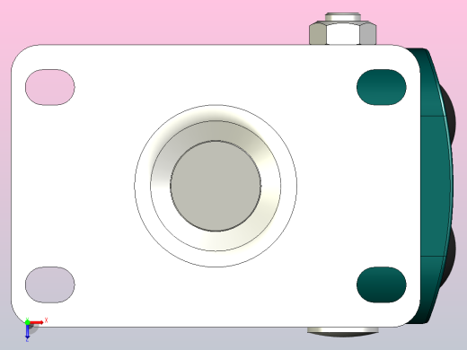 用于技术设备的旋转支架d50mm脚轮俯视缩略图