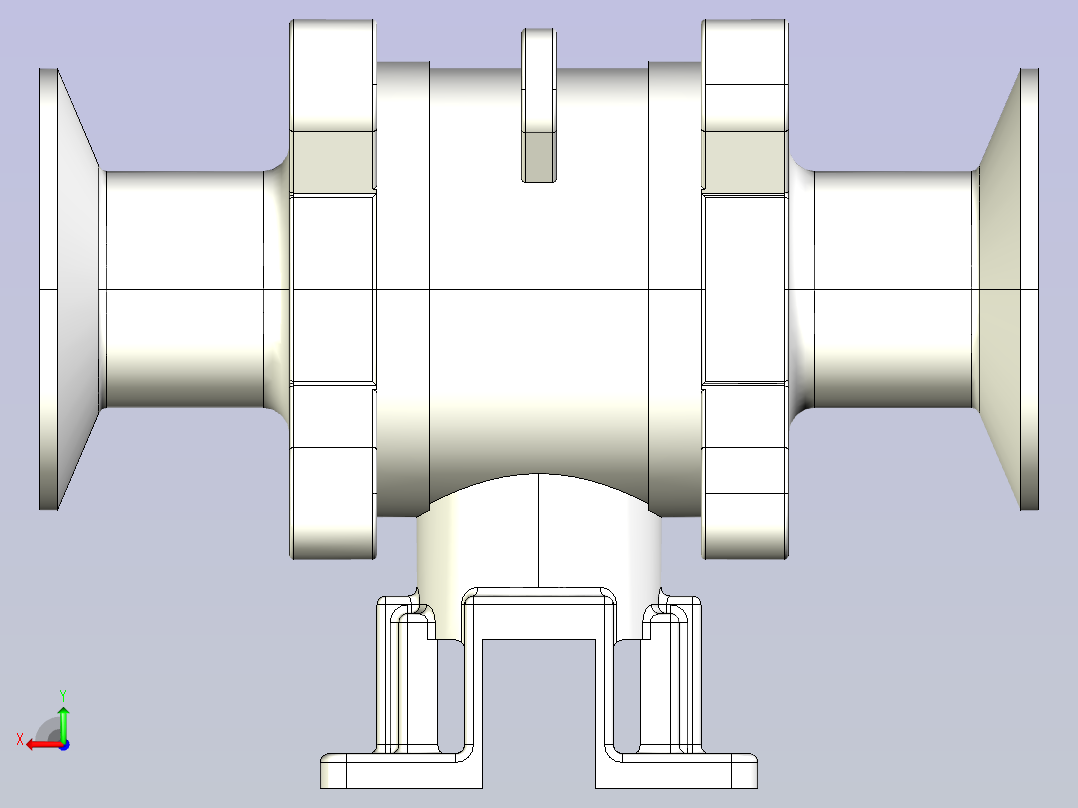 三片式球阀后视图