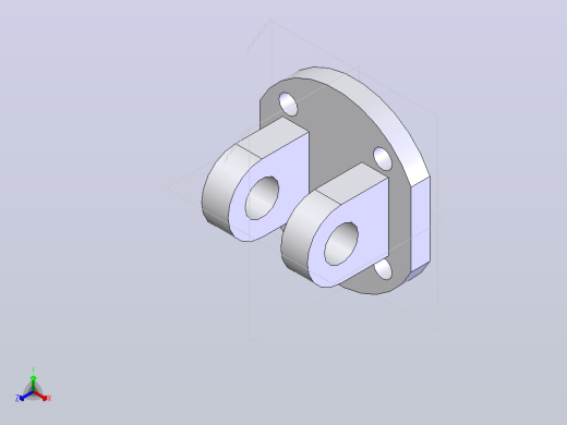 气缸附件CG-D080双耳环正等轴测缩略图