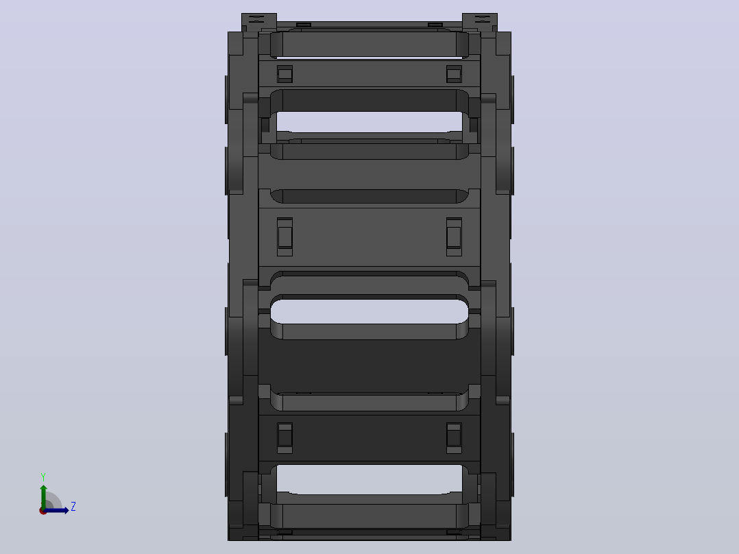 内高35弯曲半径75两侧打开型DA桥式拖链DMD35BDA-35-90-75R-30左视图