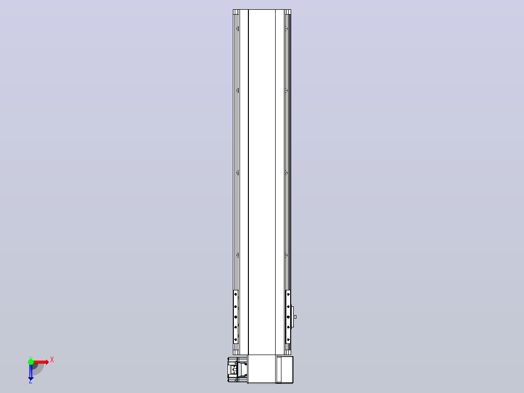 皮带直线轴半封闭可选导轨TPA-HNB-140D-120-L600-RP-C-P40-N3俯视图