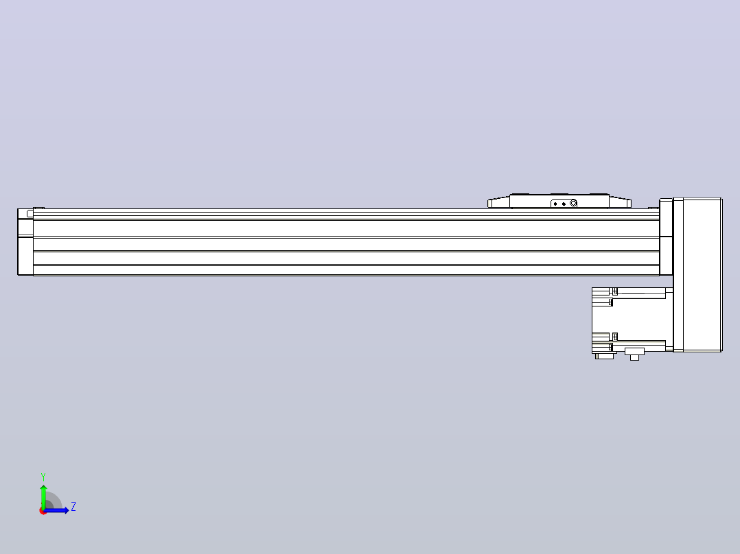 滚珠丝杠直线轴内置导轨TPA-GCR-80-1610C-L400-MP-M40-N3左视图
