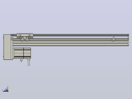 SYS12-450-BM-200W滚珠花健、支撑座、滚珠丝杠、交叉导轨、直线模组.STEP右视缩略图