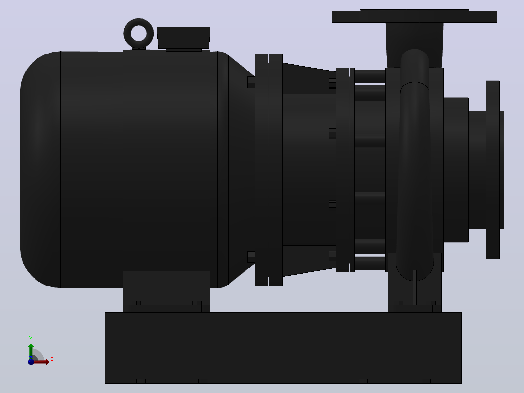 南方泵NIS，NISF泵外形（80-65-160）1.5kW-4极前视图