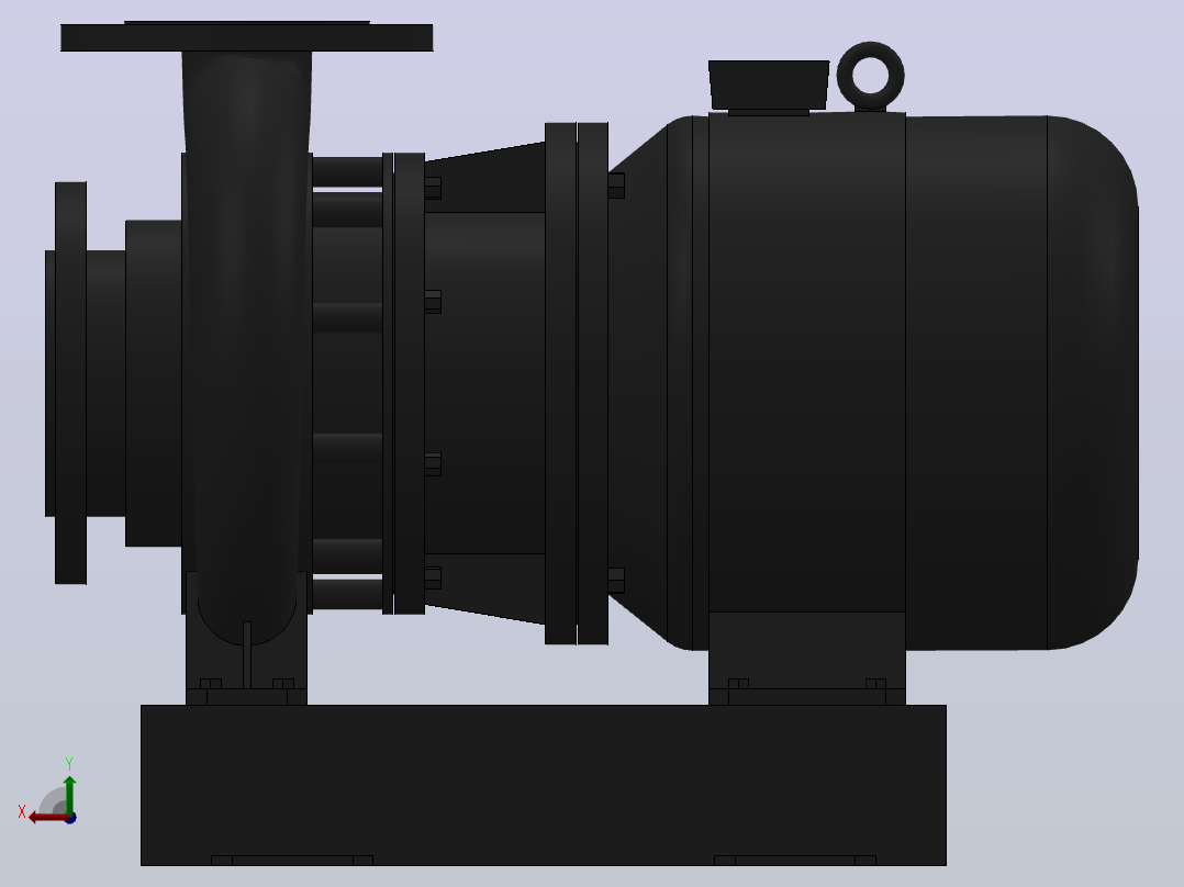 南方泵NIS，NISF泵外形（80-65-160）1.5kW-4极后视图