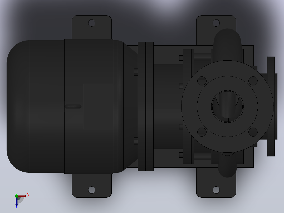 南方泵NIS，NISF泵外形（80-65-160）1.5kW-4极俯视图