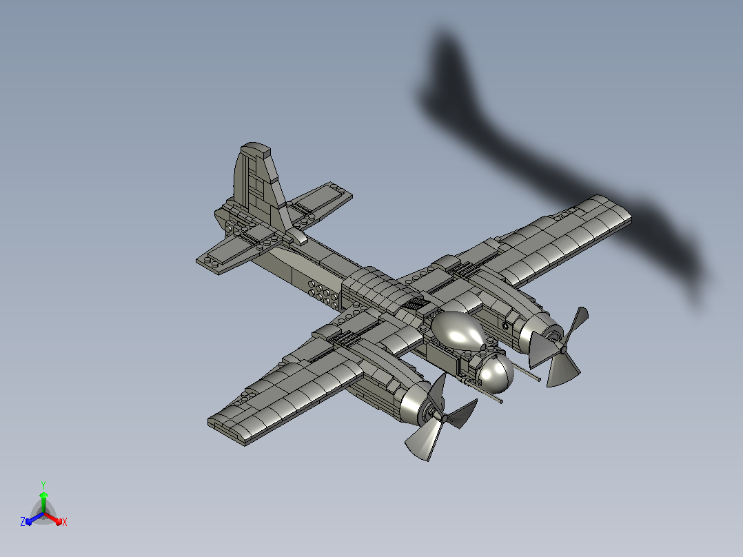 Junkers 88轰炸机拼装玩具模型主视图