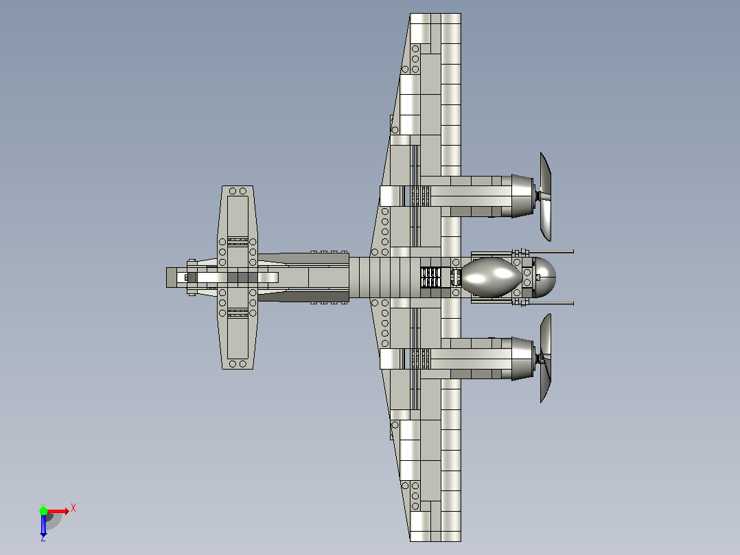 Junkers 88轰炸机拼装玩具模型俯视图
