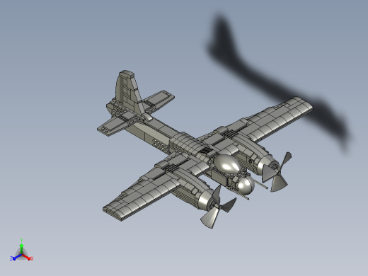 Junkers 88轰炸机拼装玩具模型正等轴测缩略图
