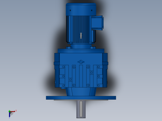 RF97法兰轴伸式安装斜齿轮减速机RF97-Y0.75-4P-80-M1-0°-Φ450俯视缩略图