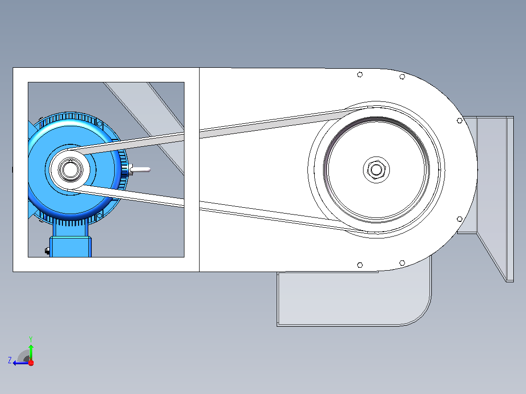 玉米脱粒机结构设计含solidworks三维模型+cad图纸+说明书右视图
