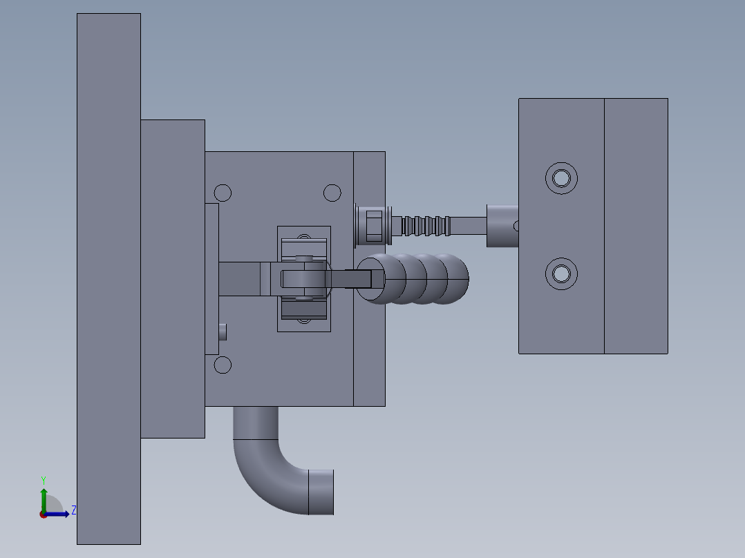 把手裂孔工装左视图