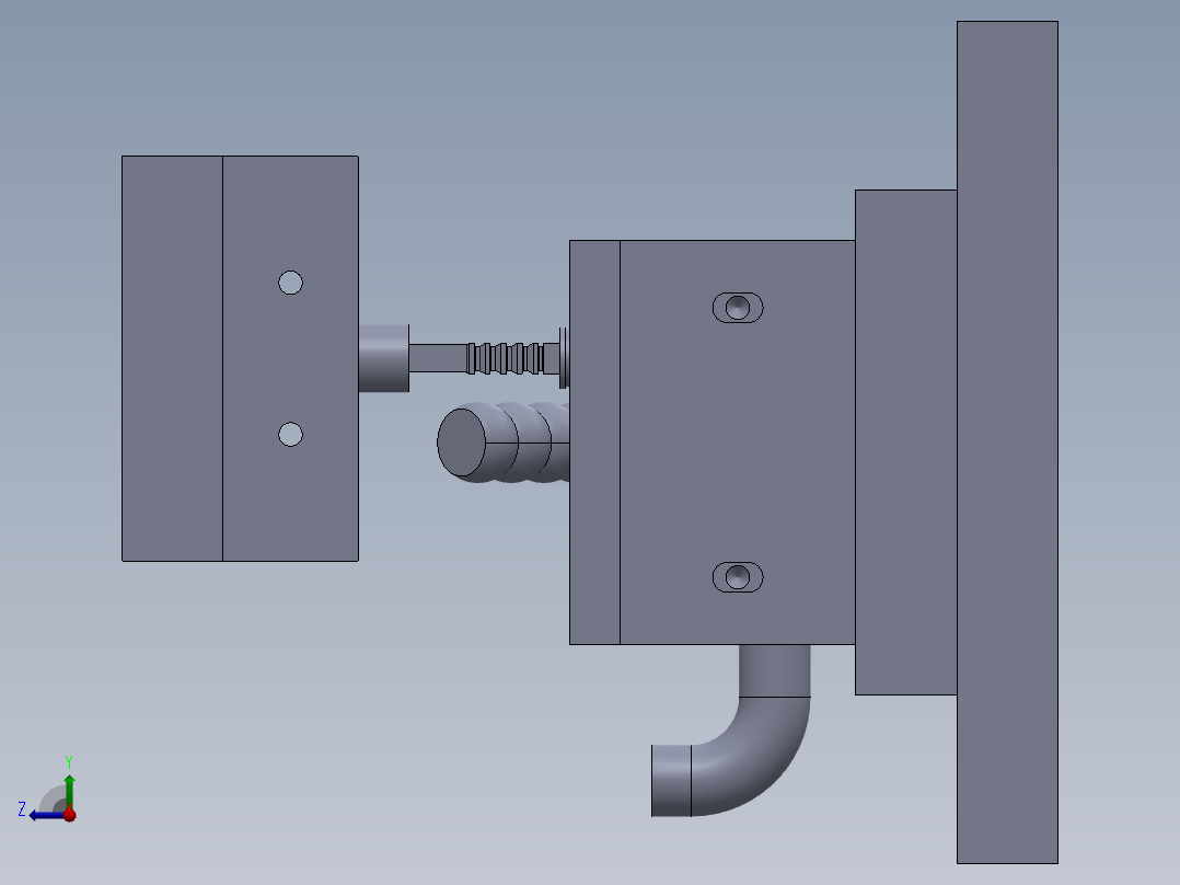 把手裂孔工装右视图