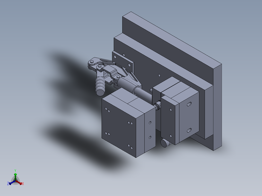 把手裂孔工装正等轴测图