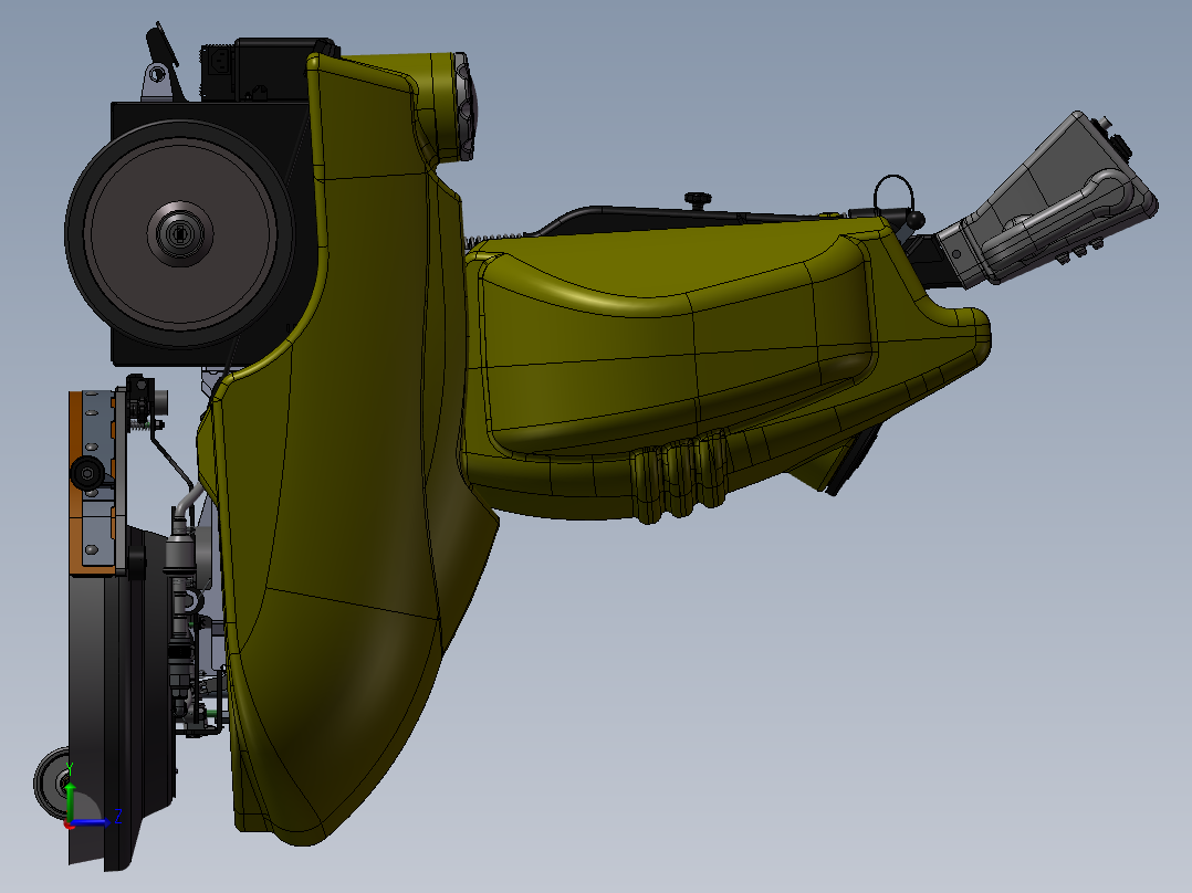 洗地机3d左视图