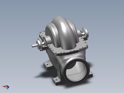 单级双吸离心泵soildworks设计图纸