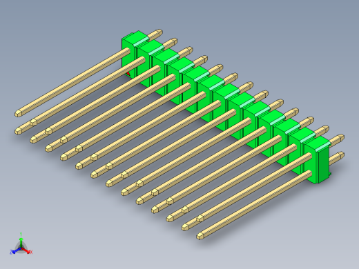 彩色公头100mil（2.54mm）系列-DS1021_green_2x13p_100mil_Type19_rev1.0