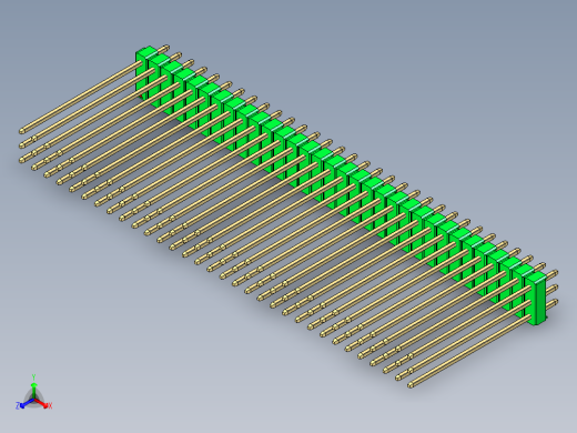 彩色公头100mil（2.54mm）系列-DS1021_green_3x32p_100mil_Type43_rev1.0