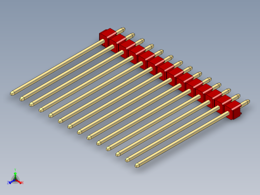 彩色公头100mil（2.54mm）系列-DS1021_red_1x14p_100mil_Type43_rev1.0