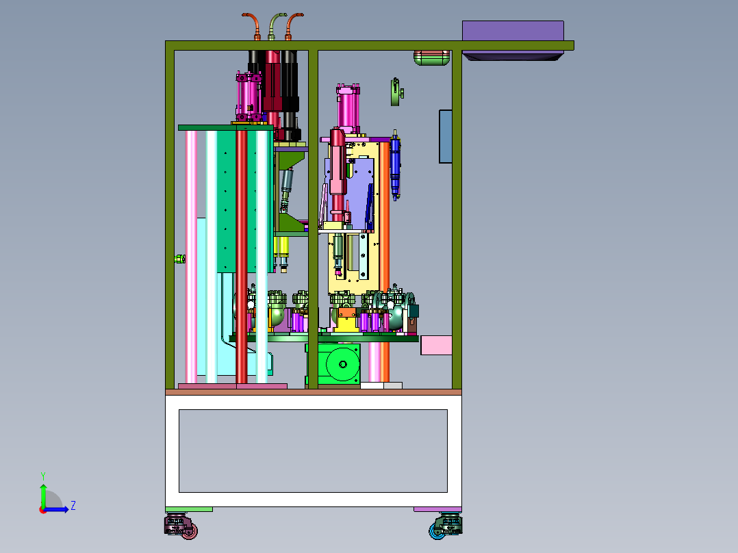 阀体转台式四轴紧固机左视图