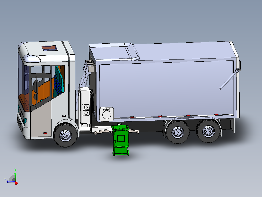 可分类回收的垃圾回收车三维模型及运动仿真1075018