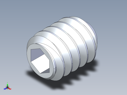 UNC 平头紧定螺钉-UNC SET SCREW 3-48 x 0.125.STEP正等轴测缩略图