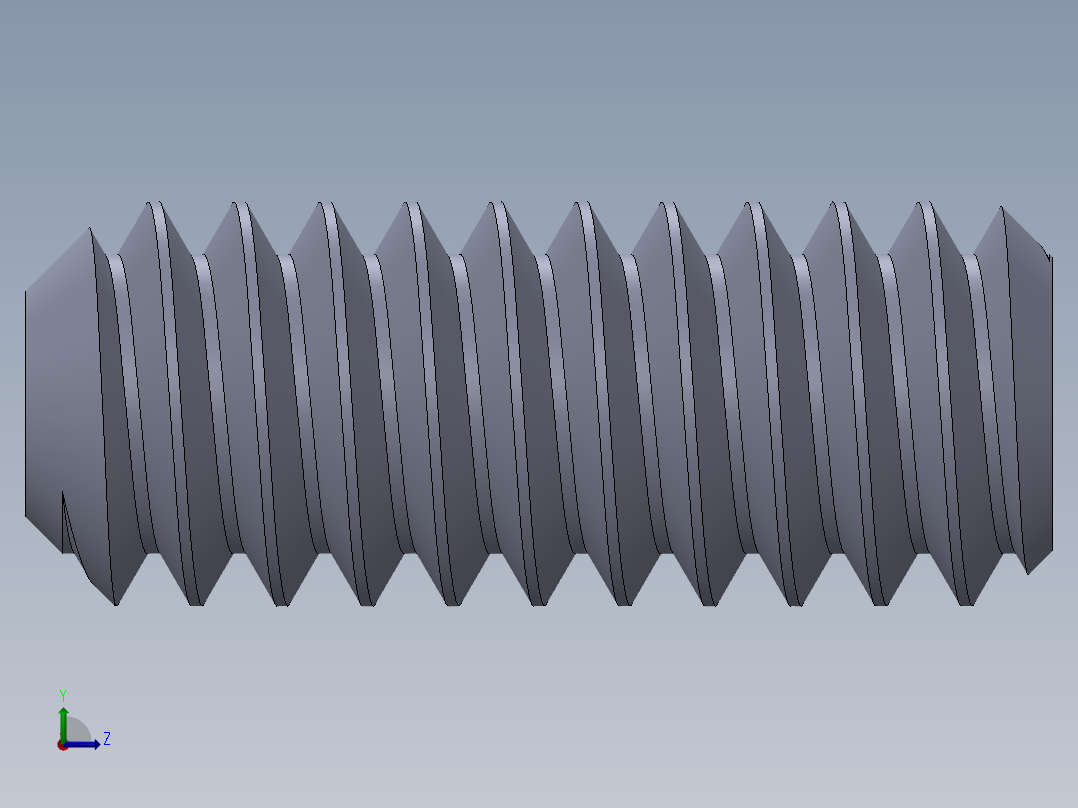 UNC 平头紧定螺钉-UNC SET SCREW 3-48 x 0.250.SLDPRT左视图
