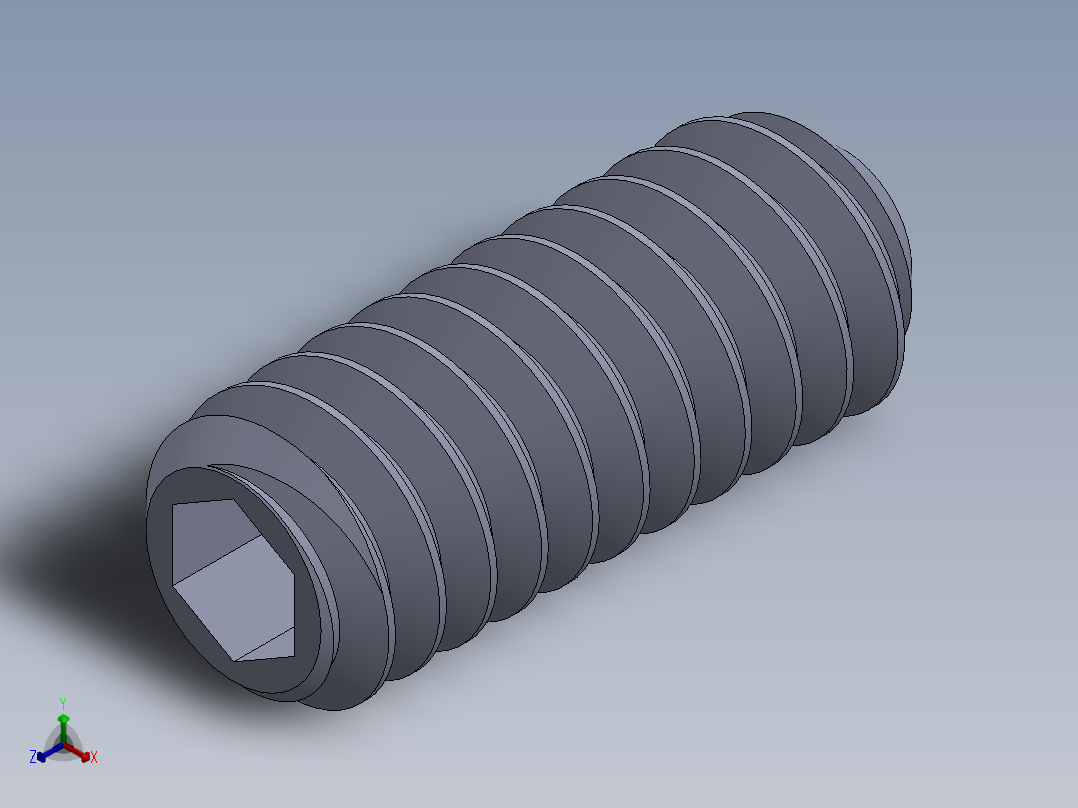 UNC 平头紧定螺钉-UNC SET SCREW 3-48 x 0.250.SLDPRT正等轴测图