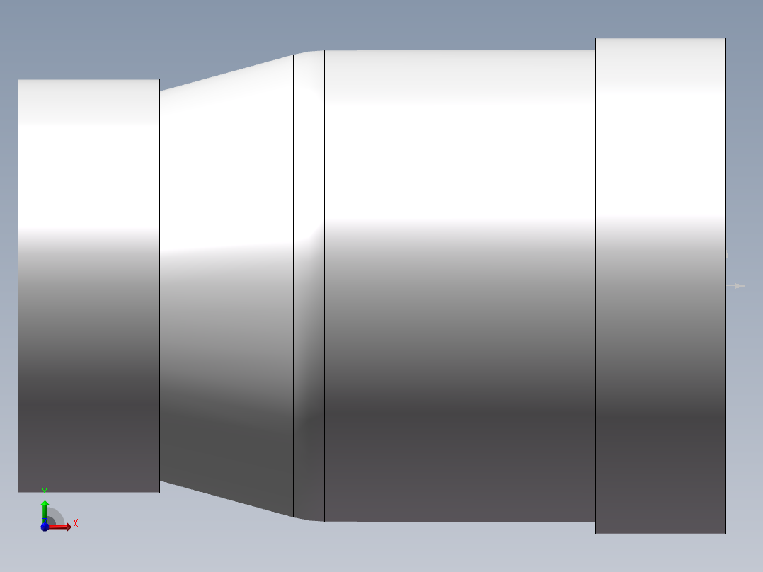 管箍-异径有边 DN10-DN8前视图
