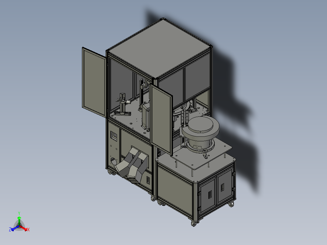 铝型材机箱视觉检测设备完整图纸1正等轴测图