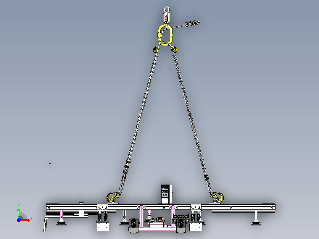 上壳体柔性吊具-吸盘式前视图