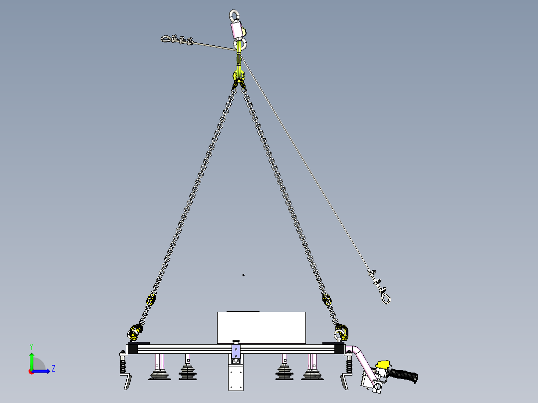 上壳体柔性吊具-吸盘式左视图