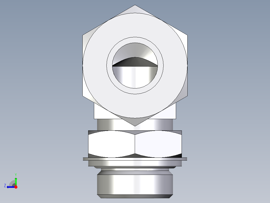 卡套式工业通用硬管接头EO_Adjustable_Locknut_elbow_WEE25ZSRCF右视图