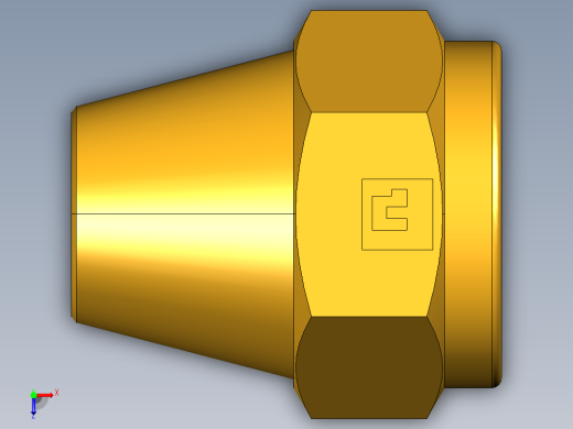 扩口式工业通用硬管接头Shorter Nut 41FX-6俯视缩略图