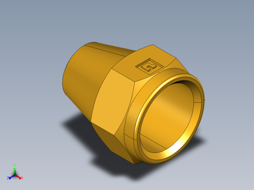 扩口式工业通用硬管接头Shorter Nut 41FX-6正等轴测缩略图