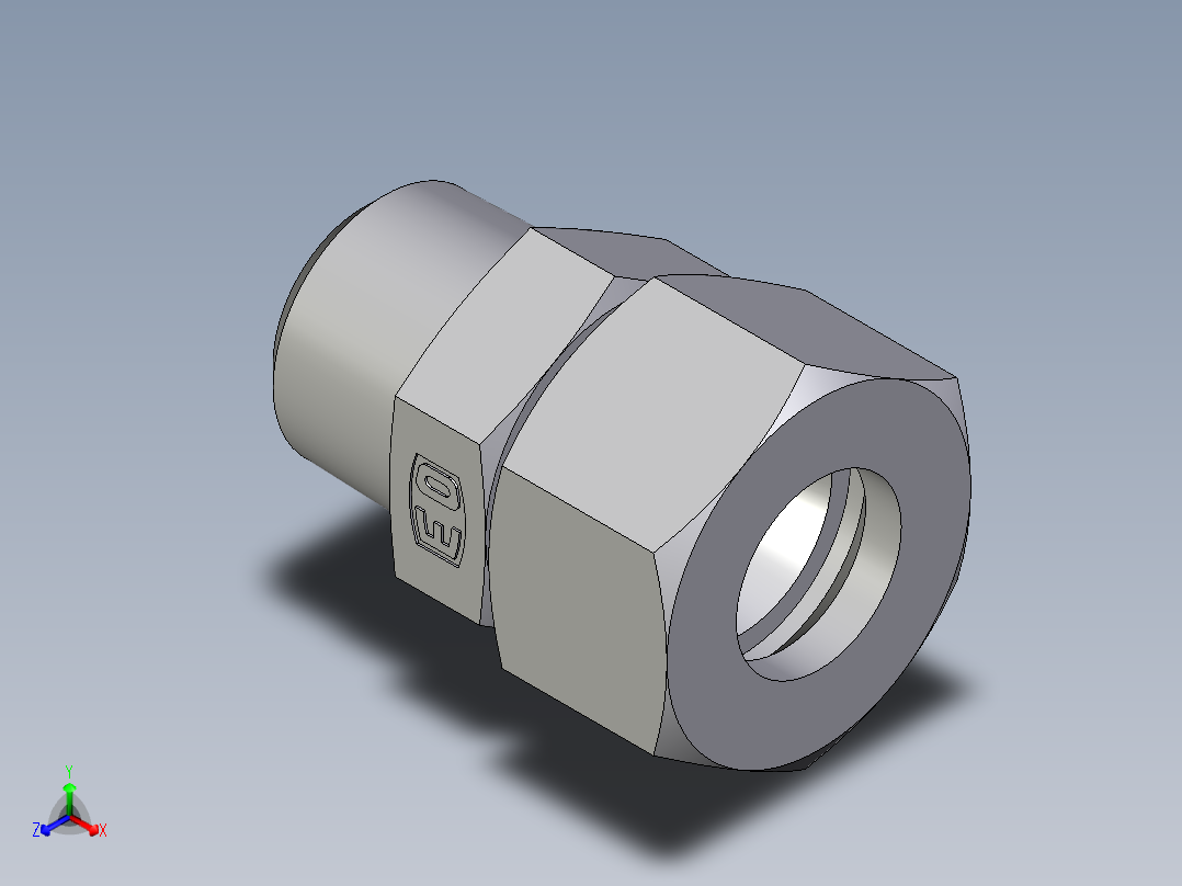 卡套式工业通用硬管接头EO_Male_Stud_connector_GE25S1NPTCF主视图