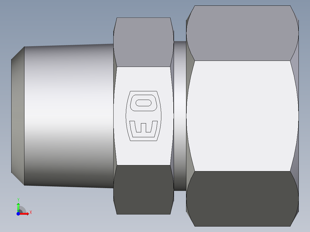 卡套式工业通用硬管接头EO_Male_Stud_connector_GE25S1NPTCF前视图