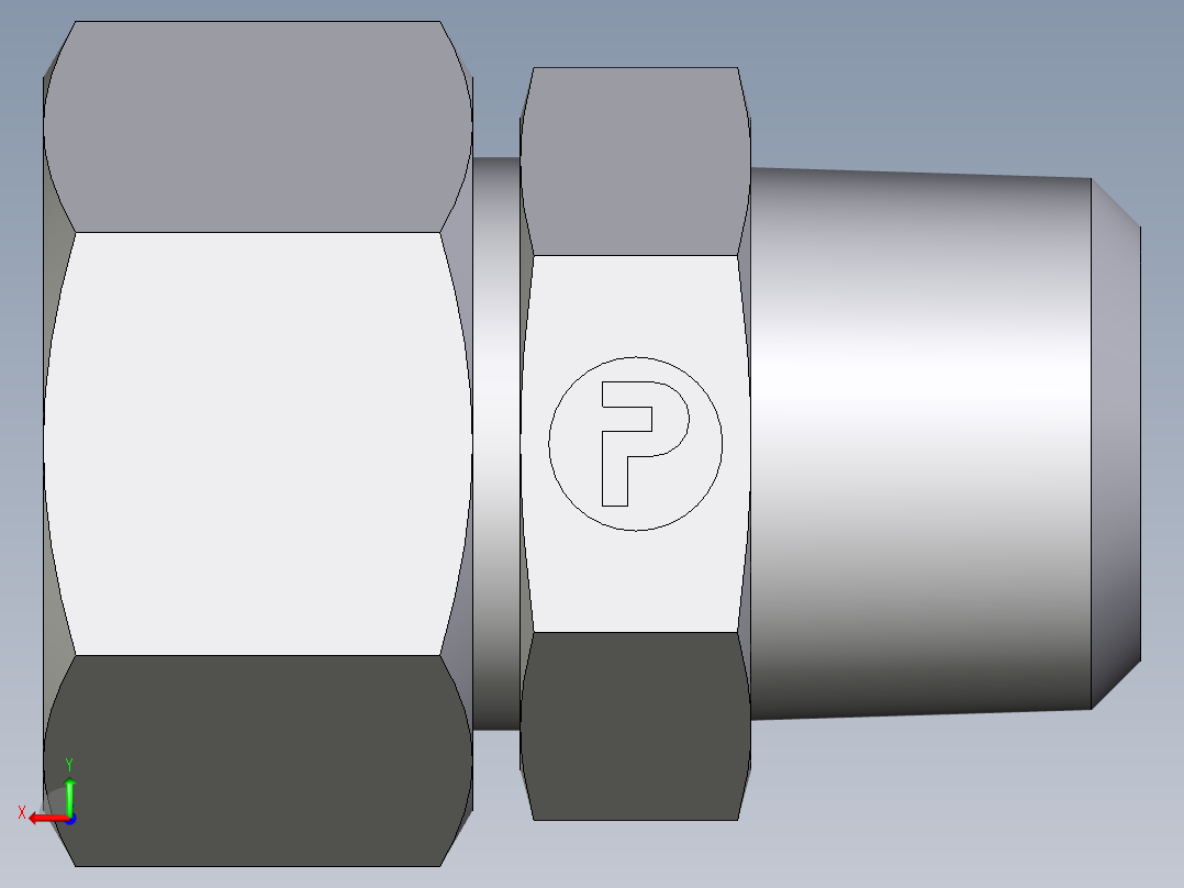卡套式工业通用硬管接头EO_Male_Stud_connector_GE25S1NPTCF后视图