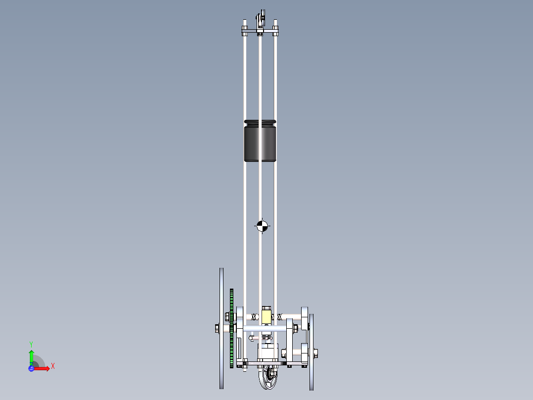s形 轨迹无碳小车图 无碳小车 机械设计参考资料设计素材前视图