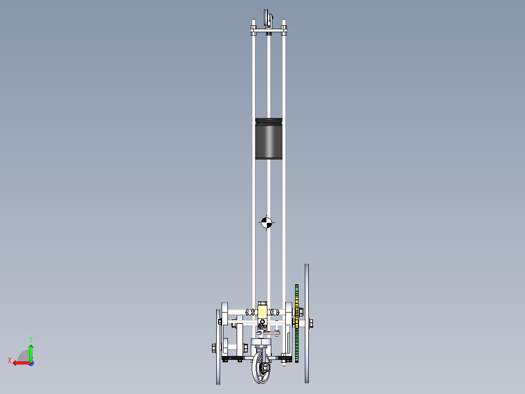 s形 轨迹无碳小车图 无碳小车 机械设计参考资料设计素材后视图
