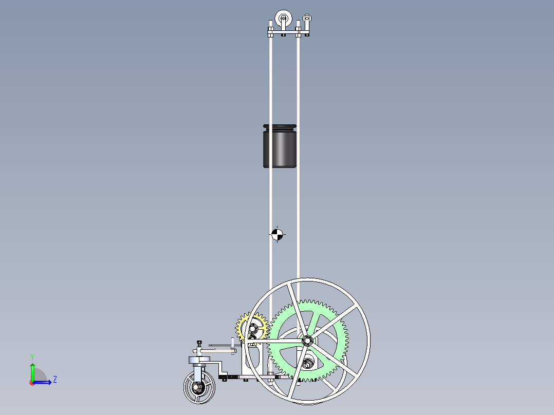s形 轨迹无碳小车图 无碳小车 机械设计参考资料设计素材左视图