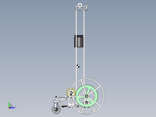 s形 轨迹无碳小车图 无碳小车 机械设计参考资料设计素材左视缩略图