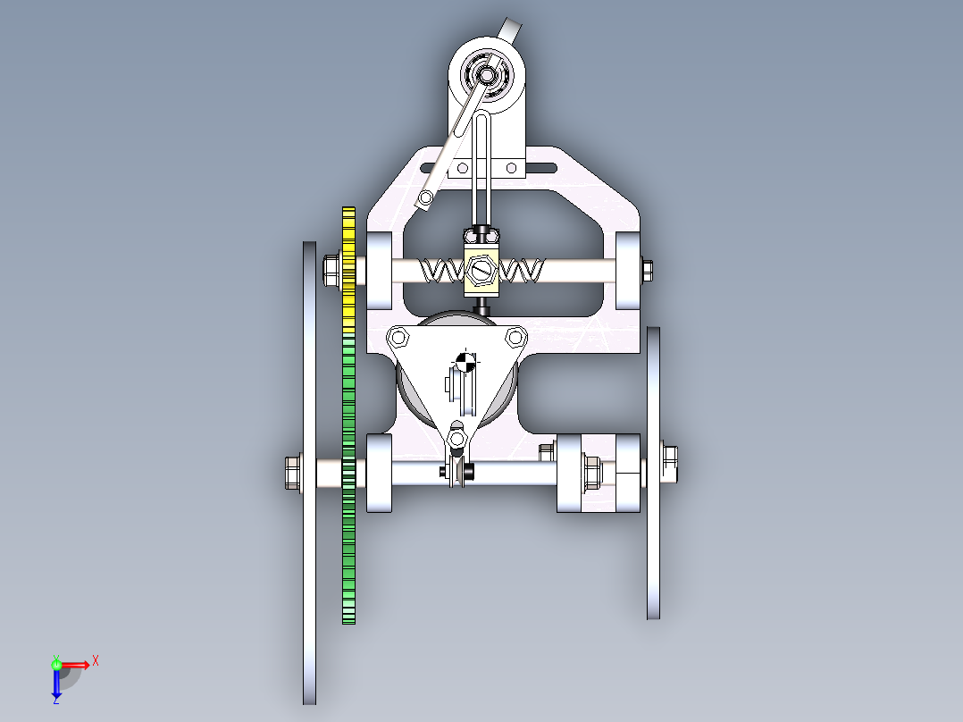 s形 轨迹无碳小车图 无碳小车 机械设计参考资料设计素材俯视图